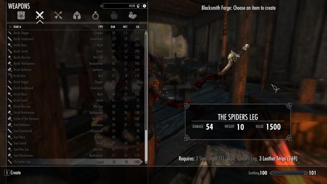 The Spiders Leg - Павукова ніжка для Skyrim SE-AE