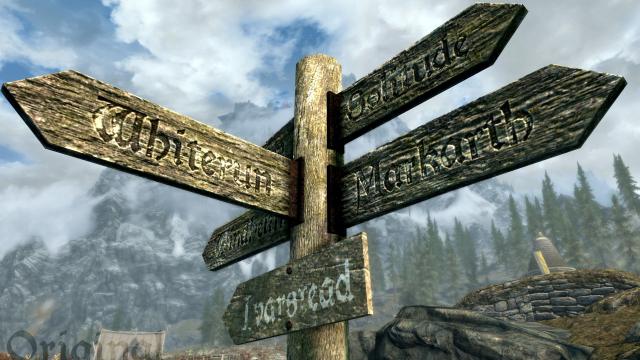 HD Road Signs - 2K and 4K - HD Дорожные Указатели для Skyrim SE-AE