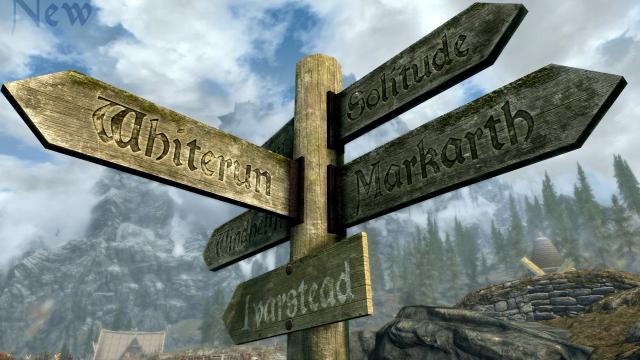 HD Road Signs - 2K and 4K - HD Дорожные Указатели для Skyrim SE-AE