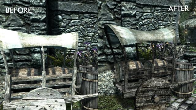 Better Handcarts - Улучшенные ручные повозки для Skyrim SE-AE