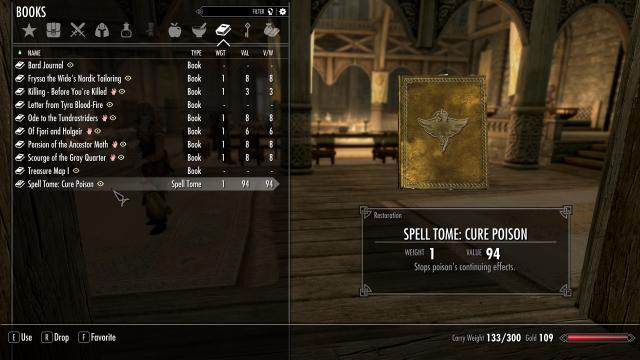 Исцеление отравлений / Cure Poison Spell для Skyrim SE-AE