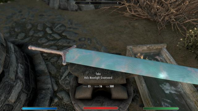 Holy Moonlight Greatsword - Меч Священного Лунного Света для Skyrim SE-AE