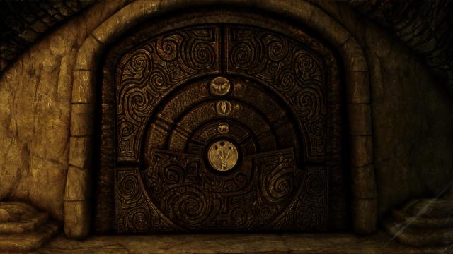 Ретекстур дверей-головоломок / Ruins Puzzle Door - 4K Upscaled для Skyrim SE-AE