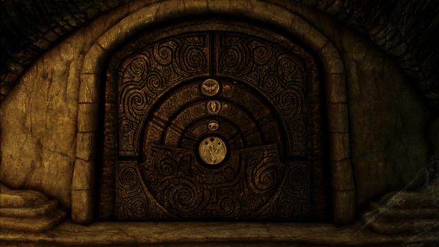 Ретекстур дверей-головоломок / Ruins Puzzle Door - 4K Upscaled для Skyrim SE-AE