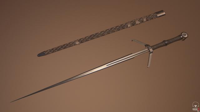 Відьмачий меч / Tamu75 Witcher's Steel Sword для Skyrim SE-AE