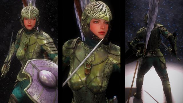 Viridian Knight Armor for Skyrim SE-AE