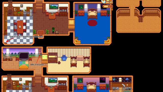 FarmHouseExtended (Interior Only)(Working Bathrooms Regen Capable) for Stardew Valley