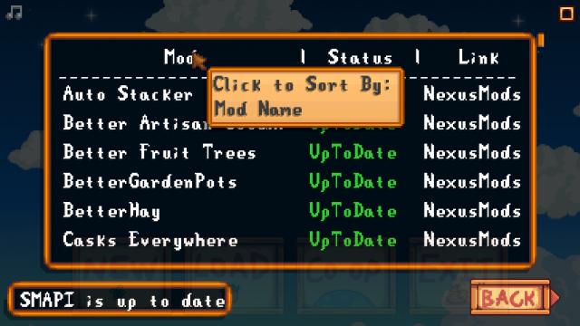 Mod Update Menu - Меню обновления модов для Stardew Valley
