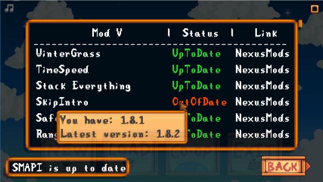 Mod Update Menu - Меню обновления модов для Stardew Valley