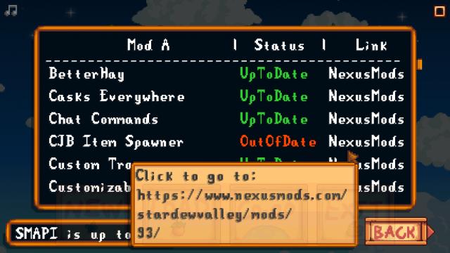 Mod Update Menu - Меню обновления модов для Stardew Valley