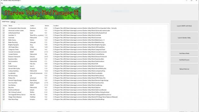 Stardew Valley Mod Manager 2 for Stardew Valley
