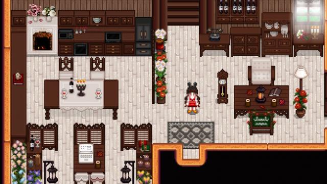 Yellog&rsquo;s dark brown and cream colored furniture for Stardew Valley