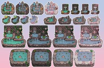 (AT) Muski's Recolor of HxW's Fairy Fountain Furniture for Stardew Valley