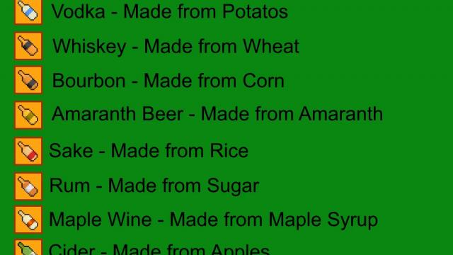 Pretty Vanilla Alcohol for Stardew Valley