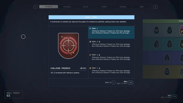 Starborn Perk Tree for Starfield