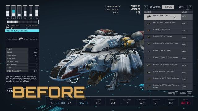 Compact Ship Builder UI для Starfield