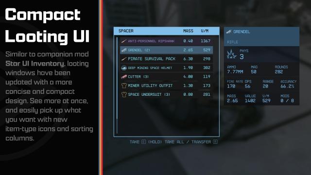 StarUI HUD for Starfield
