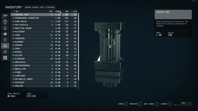StarUI Inventory для Starfield
