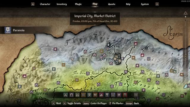 Colored World Map for Oblivion Remastered