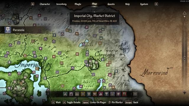 Colored World Map for Oblivion Remastered