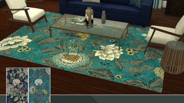 Wedgwood Passion Flower Area Rug для The Sims 4