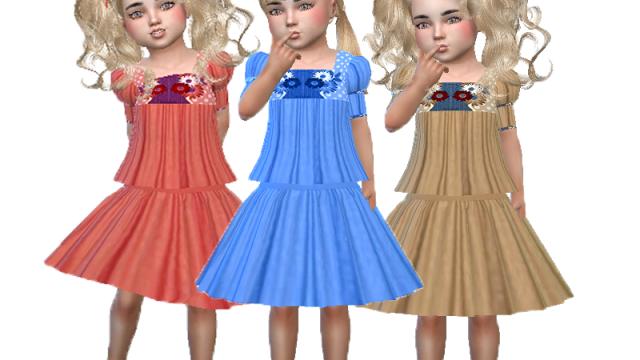 T55 toddler dress 01 (Base game) для The Sims 4