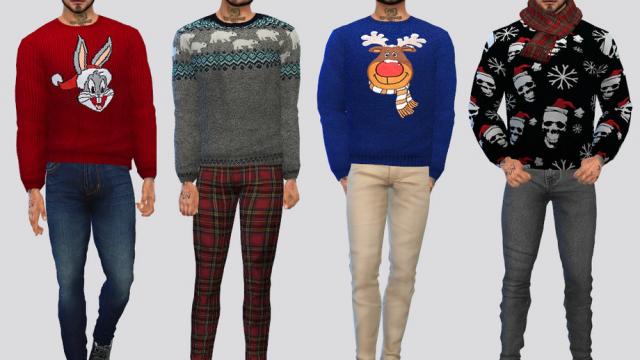 Tis Holiday Sweater для The Sims 4