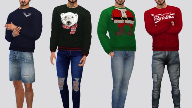 Tis Holiday Sweater для The Sims 4