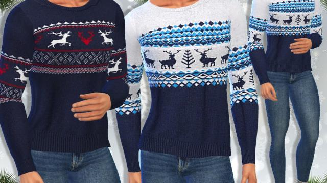 Male Sims Xmas PullOvers