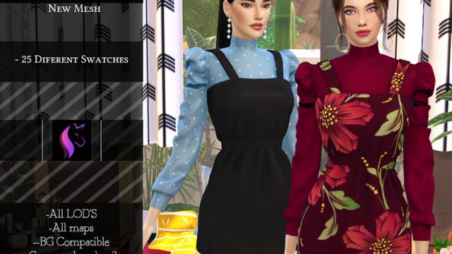 Нова замшева сукня / Helena Dress для The Sims 4