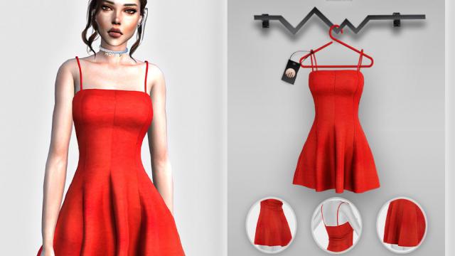 Scarlet Midnight Dress BD435 для The Sims 4