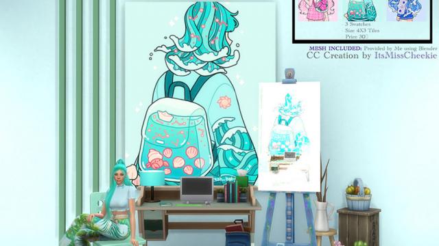 Painting Set - Fresh Bobatae (Water) Collection для The Sims 4