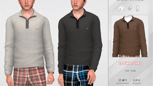 Winter Sweater for Men 03 для The Sims 4