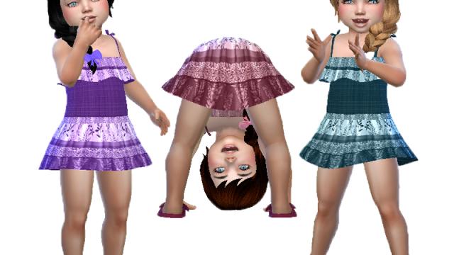 T55 Toddler dress 05 (Base game) для The Sims 4