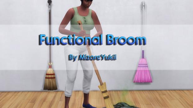 Прибираємо пил мітлою / Functional Broom для The Sims 4