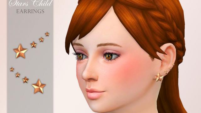 [Suzue] Stars Child Earrings для The Sims 4