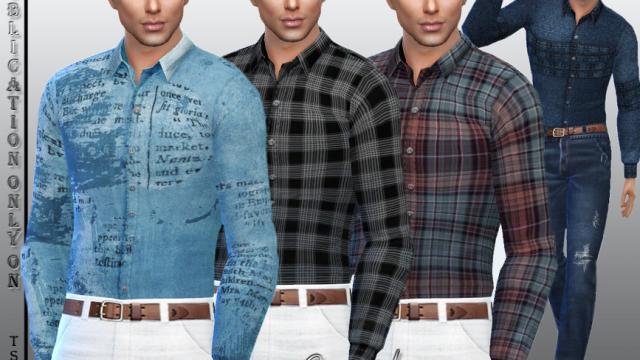Men's long sleeve tucked shirt