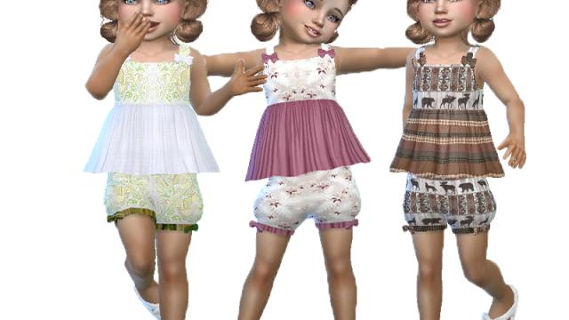 Toddler shorts set 01 (Toddler stuff) для The Sims 4