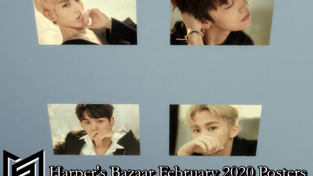 SuperM Harper Bazaar Feb 2020 Posters Set для The Sims 4