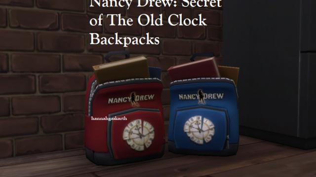 Nancy Drew: Secret of The Old Clock Backpack Decor для The Sims 4