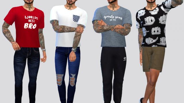 H&M Selected Tees для The Sims 4