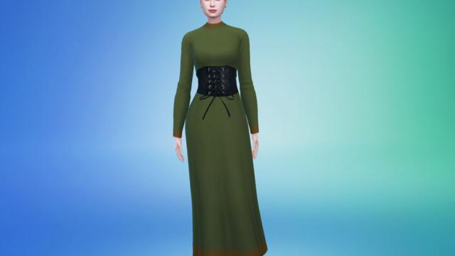 Dress with corset - Medieval/Renaissance inspired для The Sims 4