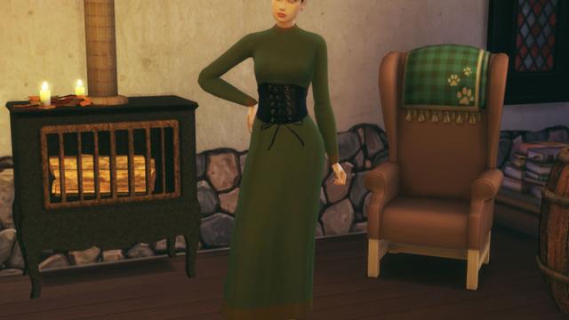 Dress with corset - Medieval/Renaissance inspired для The Sims 4