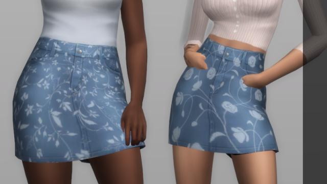 Recolored Sims Floral Skirt для The Sims 4