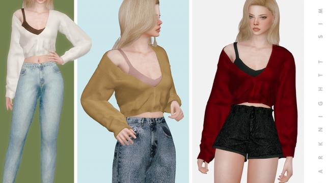 Tank Top with Sweater для The Sims 4