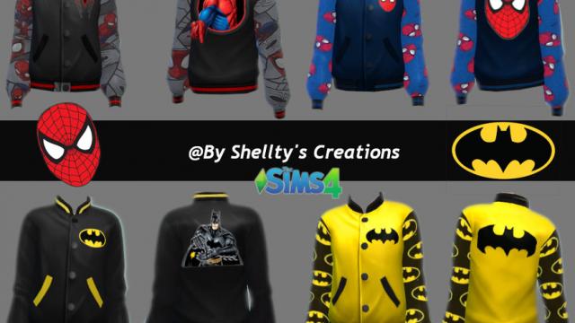 Super hero boy jackets для The Sims 4