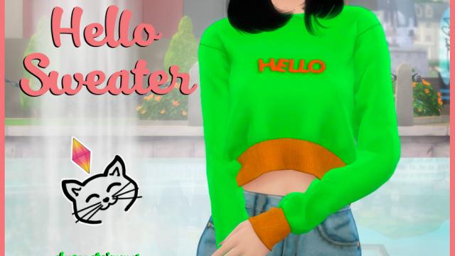 Hello sweater для The Sims 4