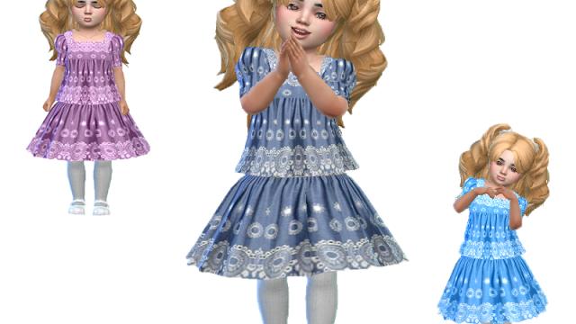 T55 toddler dress 04 (Base game) для The Sims 4