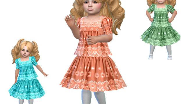 T55 toddler dress 04 (Base game) для The Sims 4