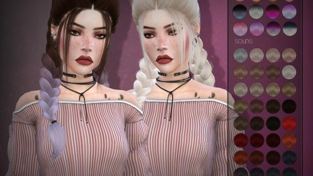 LeahLillith Ribbon Hair для The Sims 4